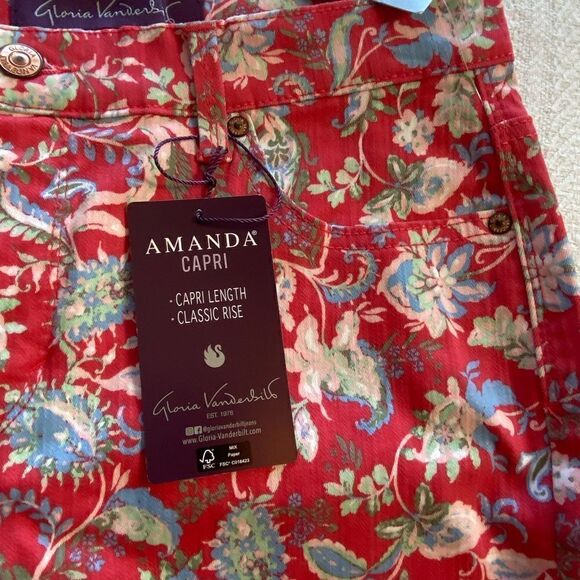 GLORIA VANDERBILT Amanda Capri - Calm Coral Milonga Paisley - Picture 4 of 10